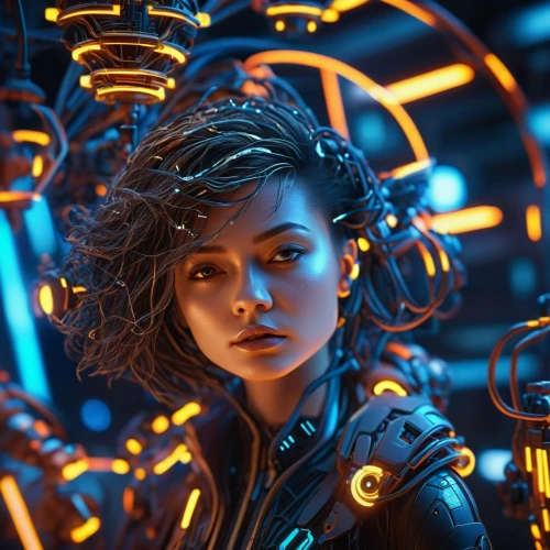 cyberpunk,sci fiction illustration,valerian,cg artwork,echo,cyborg,electro,scifi,sci-fi,sci - fi,futuristic,cybernetics,sci fi,transistor,nova,computer art,girl at the computer,tracer,voltage,circuitry,Photography,General,Sci-Fi