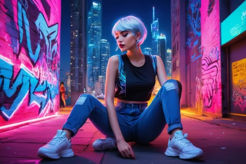 cyberpunk,neon,neon light,neon lights,neon body painting,neon colors,neon ghosts,neon arrows,80s,neon candies,neon sign,colorful city,punk,graffiti,colored lights,futuristic,urban,neon makeup,city lights,colorful background,Art,Classical Oil Painting,Classical Oil Painting 27