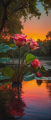 lotuses,lotus on pond,pond flower,pink water lilies,water lotus,flower in sunset,splendor of flowers,landscape rose,flower painting,water lilies,lotus pond,lotus flowers,flower water,lotus blossom,lily pond,red water lily,pink water lily,sacred lotus,water lily,water flower,Photography,General,Fantasy