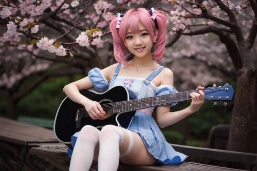 guitar,playing the guitar,sakura blossom,chidori is the cherry blossoms,japanese idol,ukulele,concert guitar,painted guitar,japanese sakura background,cherry blossom,japanese kawaii,guitar player,sakura blossoms,cherry blossoms,sakura flower,the cherry blossoms,guitar accessory,acoustic guitar,classical guitar,vocaloid,Photography,Artistic Photography,Artistic Photography 02
