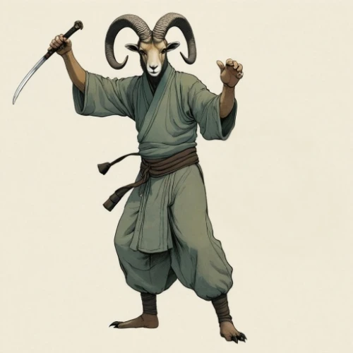 goki,dobok,sōjutsu,daitō-ryū aiki-jūjutsu,shaolin kung fu,nubian ibex,oryx,qi gong,kenjutsu,monk,mouflon,qi-gong,jester,yi sun sin,xing yi quan,jeongol,haidong gumdo,krampus,bow and arrows,konghou