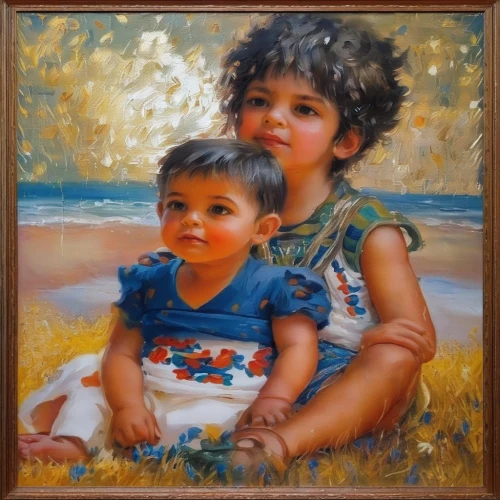 oil painting,child portrait,oil painting on canvas,children,young couple,little boy and girl,childs,child's frame,capricorn mother and child,little girl and mother,children girls,holy family,little angels,father with child,oil on canvas,little girls,pictures of the children,girl and boy outdoor,art painting,boy and girl,Illustration,Paper based,Paper Based 04