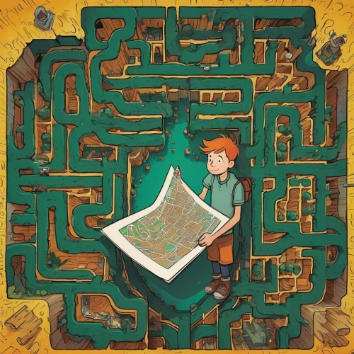 maze,treasure map,orienteering,escher,finding,mechanical puzzle,navigate,puzzle,crossword,treasure hunt,labyrinth,navigation,sudoku,playmat,game illustration,excavation,escape route,exploration,getting lost,a journey of discovery,Illustration,Paper based,Paper Based 27