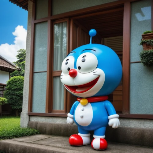 doraemon,smurf figure,cute cartoon character,yo-kai,smurf,wind-up toy,3d render,rimy,b3d,michelin,it,kokeshi,daruma,3d model,cartoon character,mascot,pambazo,knuffig,3d rendered,kokeshi doll,Photography,General,Realistic