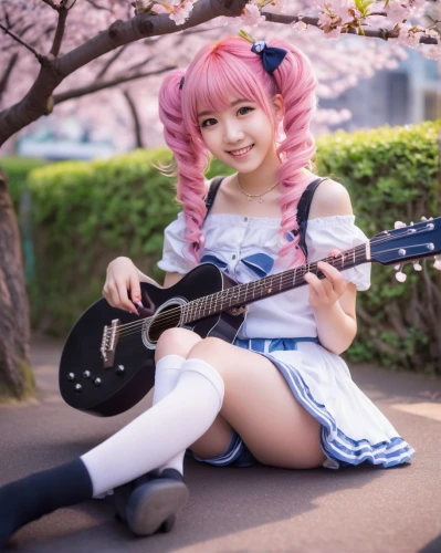 guitar,playing the guitar,concert guitar,guitar player,japanese kawaii,japanese idol,ukulele,guitarist,guitar accessory,painted guitar,electric guitar,epiphone,musician,kawaii girl,cosplay image,kawaii,bass guitar,harajuku,jazz guitarist,classical guitar,Illustration,American Style,American Style 06