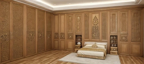 patterned wood decoration,interior decoration,room divider,walk-in closet,ornate room,sleeping room,danish room,great room,interior design,armoire,interior decor,the court sandalwood carved,3d rendering,search interior solutions,carved wall,cabinetry,laminated wood,contemporary decor,wooden wall,modern decor,Interior Design,Bedroom,Tradition,Raja Style