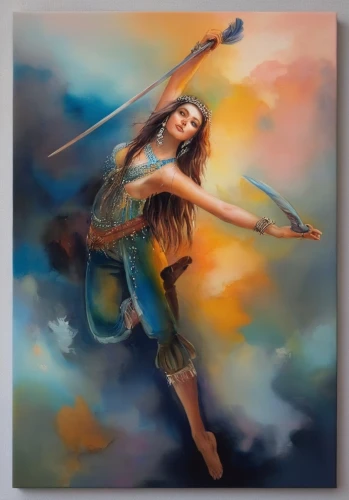 dance with canvases,majorette (dancer),dancer,woman playing violin,hoop (rhythmic gymnastics),baton twirling,little girl twirling,violin woman,woman playing,rope (rhythmic gymnastics),ethnic dancer,fire dancer,ball (rhythmic gymnastics),tightrope walker,little girl in wind,oil painting on canvas,high-wire artist,firedancer,circus aerial hoop,aerialist,Illustration,Paper based,Paper Based 04