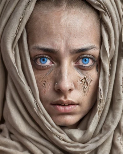 yemeni,bedouin,girl in cloth,afar tribe,regard,ethiopian girl,mystical portrait of a girl,girl with cloth,arabian,baloch,islamic girl,women's eyes,nomadic children,nomadic people,girl portrait,blue eyes,indian girl,heterochromia,gobi,ukrainian,Design Sketch,Design Sketch,Character Sketch