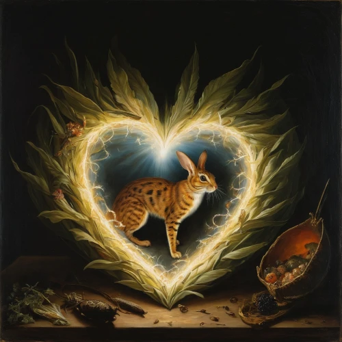 a heart for animals,firestar,golden heart,fire heart,red tabby,ocicat,capricorn kitz,heart icon,the heart of,cat lovers,heart with crown,felidae,warm heart,cat love,heart with hearts,heart-shaped,double hearts gold,heart chakra,audubon's cottontail,cat image,Art,Classical Oil Painting,Classical Oil Painting 37