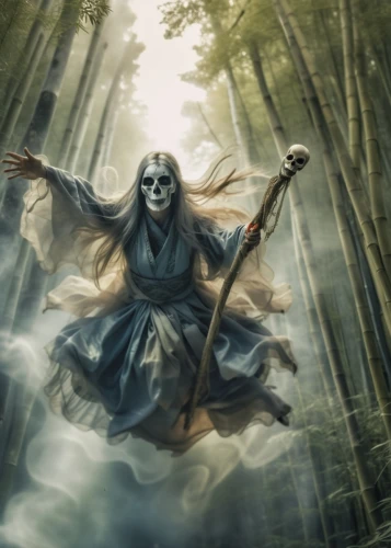 dance of death,grimm reaper,danse macabre,shinigami,death god,shamanism,fantasy picture,dead bride,angel of death,shamanic,the witch,sorceress,rusalka,grim reaper,sōjutsu,world digital painting,conjure up,fantasy art,photomanipulation,halloween background