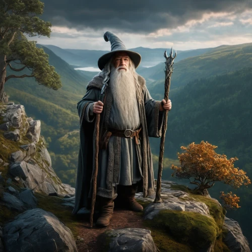 gandalf,hobbit,the wizard,jrr tolkien,thorin,lord who rings,dwarf sundheim,wizard,albus,father frost,fantasy picture,digital compositing,biblical narrative characters,heroic fantasy,king arthur,the abbot of olib,wizards,moses,broomstick,the wanderer,Photography,General,Fantasy