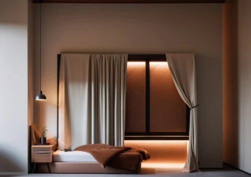 wall lamp,wall light,bedside lamp,canopy bed,room divider,floor lamp,table lamp,japanese-style room,bedroom,table lamps,hanging lamp,modern room,sleeping room,guest room,bamboo curtain,room lighting,boutique hotel,hanging light,modern decor,cuckoo light elke,Photography,General,Realistic
