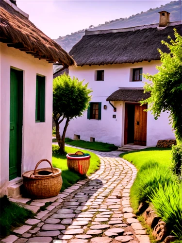 cottages,traditional house,thatched cottage,the cobbled streets,thatch roofed hose,old colonial house,alentejo,country cottage,banská štiavnica,sighisoara,home landscape,danish house,traditional village,old village,styria,old houses,romania,basque country,rafeiro do alentejo,cobblestones,Art,Classical Oil Painting,Classical Oil Painting 02