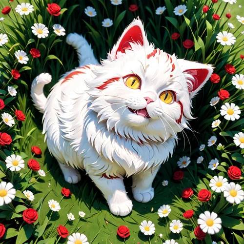 flower cat,white cat,blossom kitten,american curl,turkish angora,cute cat,cartoon cat,flower animal,cat vector,turkish van,norwegian forest cat,siberian cat,calico cat,american bobtail,tea party cat,cat image,cat kawaii,chinese pastoral cat,lucky cat,kurilian bobtail,Anime,Anime,General