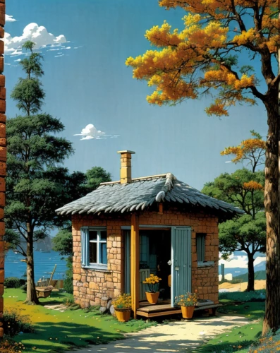 summer cottage,cottage,holiday home,summer house,small cabin,home landscape,inverted cottage,house with lake,wooden house,log cabin,miniature house,little house,fisherman's house,bungalow,small house,wooden hut,toll house,country cottage,cabin,gazebo