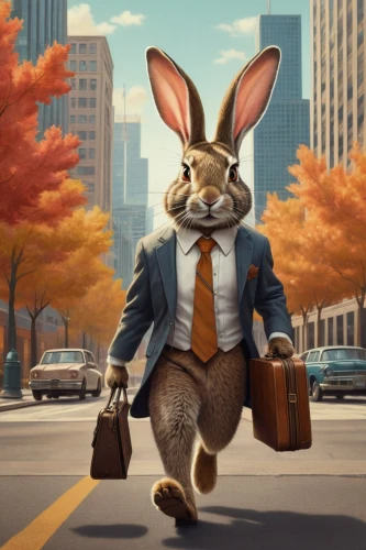 hare trail,american snapshot'hare,peter rabbit,businessman,businessperson,jack rabbit,business appointment,business man,white-collar worker,thumper,hare,business bag,business time,rebbit,suit actor,hare of patagonia,gray hare,business,anthropomorphized animals,transporter,Conceptual Art,Daily,Daily 25