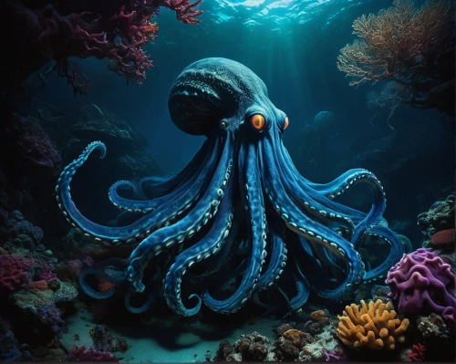 octopus,cephalopod,kraken,fun octopus,under sea,deep sea,octopus tentacles,sea animal,cephalopods,calamari,marine biology,undersea,octopus vector graphic,sea-life,tentacles,nautilus,god of the sea,marine animal,the bottom of the sea,sea animals,Illustration,Realistic Fantasy,Realistic Fantasy 18