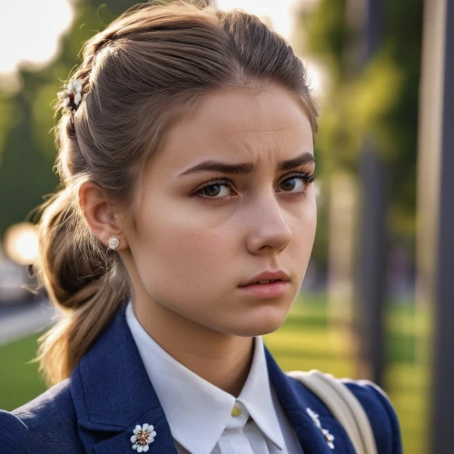 schoolgirl,worried girl,school uniform,the girl's face,portrait of a girl,young woman,girl portrait,student,collared,girl studying,sofia,a uniform,policewoman,the girl at the station,beautiful face,teen,school clothes,girl at the computer,pupils,beautiful young woman,Photography,General,Realistic
