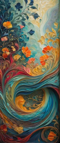 fluid flow,abstract painting,koi pond,colorful water,swirling,flowing water,coral swirl,abstract artwork,fluid,oil painting on canvas,background abstract,whirlpool pattern,abstract background,koi,flow of time,whirlpool,water flow,harmony of color,water lotus,unfolding,Art,Classical Oil Painting,Classical Oil Painting 27