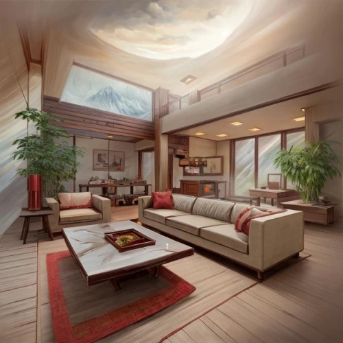 japanese-style room,living room,livingroom,ryokan,home interior,sitting room,modern room,modern living room,3d rendering,mid century house,houseboat,great room,inverted cottage,interior modern design,sky apartment,family room,cabin,holiday villa,japanese architecture,cabana,Game Scene Design,Game Scene Design,Chinese Martial Arts Fantasy