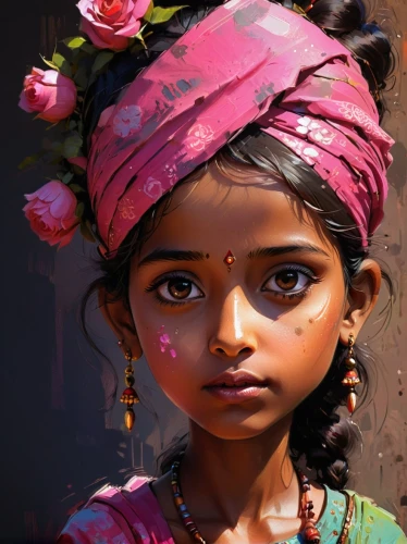 indian girl,indian girl boy,indian art,radha,world digital painting,girl with cloth,indian woman,mystical portrait of a girl,girl portrait,the festival of colors,nomadic children,child girl,girl in cloth,girl praying,flower painting,india,child portrait,east indian,digital painting,little girl in pink dress,Conceptual Art,Sci-Fi,Sci-Fi 01