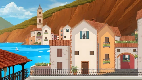 seaside resort,resort town,seaside country,navagio,mediterranean,seaside view,santorini,seaside,terracotta tiles,red cliff,houses clipart,lipari,rescue alley,skyscraper town,fishing village,orange bay,aurora village,sand coast,giglio,town buildings