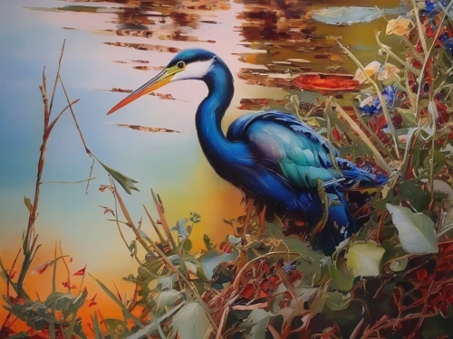 bird painting,oil painting,glass painting,oil painting on canvas,great heron,nature bird,danube delta,aquatic bird,colorful birds,beautiful bird,the danube delta,cow heron,coastal bird,heron,schwimmvogel,nature art,water bird,wetland,water fowl,waterbird,Illustration,Paper based,Paper Based 04