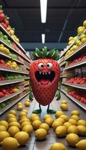 supermarket,grocery store,grocer,supermarket shelf,strawberries,grocery,watermelon background,mollberry,tomato,integrated fruit,strawberry,fruit market,crate of fruit,greengrocer,fruit jams,mock strawberry,strawberries falcon,watermelon wallpaper,tomatos,nannyberry,Illustration,Abstract Fantasy,Abstract Fantasy 05
