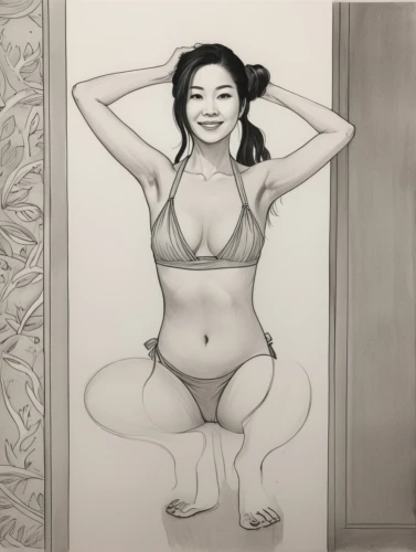 asian woman,lotus art drawing,japanese woman,pencil drawing,asian vision,mulan,figure drawing,advertising figure,pencil drawings,vintage asian,art model,oriental painting,graphite,girl drawing,asian girl,pencil frame,oriental girl,pencil art,proportions,pin-up girl,Illustration,Paper based,Paper Based 30