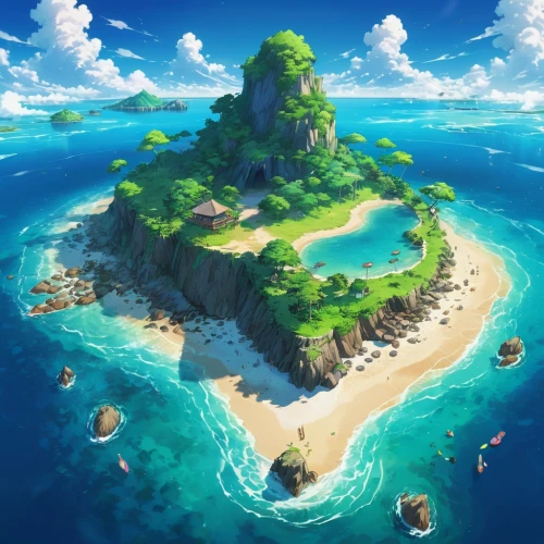 mushroom island,island,flying island,the island,an island far away landscape,floating islands,kei islands,islands,island suspended,islet,floating island,safe island,green island,uninhabited island,artificial island,delight island,isle,island of juist,artificial islands,island of fyn,Illustration,Japanese style,Japanese Style 03