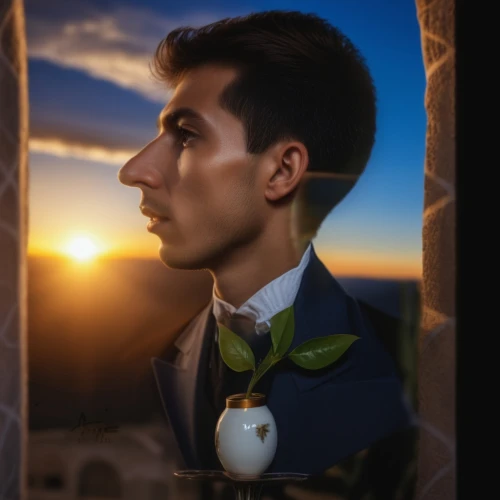 persian poet,romantic portrait,boutonniere,bridegroom,fantasy portrait,portrait photographers,portrait photography,groom,portrait background,pompadour,male model,the groom,wedding photographer,meerschaum pipe,pinocchio,ocarina,pre-wedding photo shoot,mariachi,image manipulation,man portraits,Photography,General,Realistic