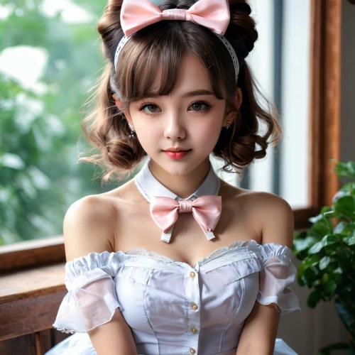 pink bow,minnie mouse,gingham,japanese doll,maid,white bow,realdoll,japanese kawaii,vintage doll,satin bow,minnie,hanbok,japanese idol,model doll,doll dress,pink ribbon,bow-tie,doll,vintage girl,girl doll,Photography,General,Natural