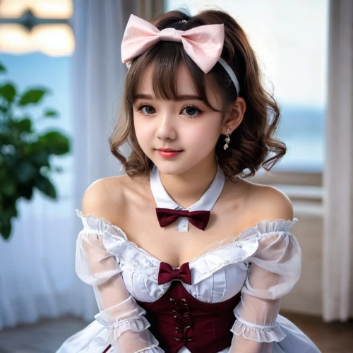 pink bow,hanbok,japanese doll,minnie mouse,japanese idol,doll dress,honmei choco,red bow,dollfie,maid,japanese kawaii,little girl in pink dress,white bow,dress doll,model doll,female doll,doll looking in mirror,doll,cute pretty,the japanese doll,Photography,General,Natural