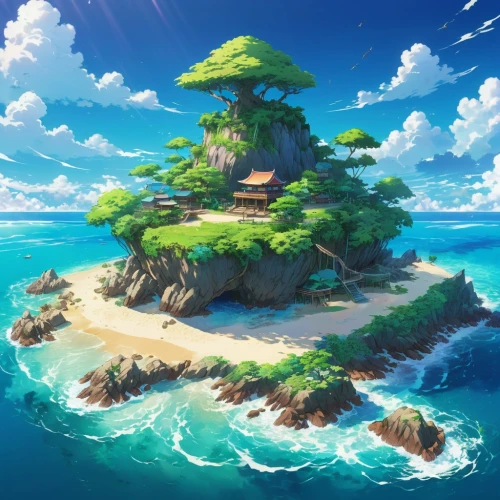 mushroom island,islet,island,an island far away landscape,flying island,floating island,island suspended,islands,floating islands,the island,safe island,isle,green island,delight island,uninhabited island,sea landscape,sea-shore,artificial island,ms island escape,dream beach,Illustration,Japanese style,Japanese Style 03