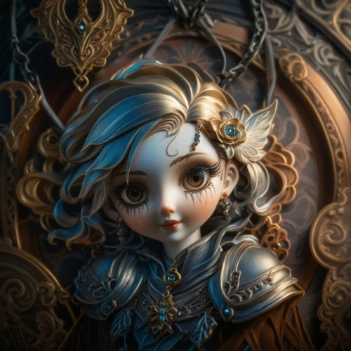 fantasy portrait,painter doll,fairy tale character,artist doll,fairy tale icons,alice,fairytale characters,female doll,marionette,mystical portrait of a girl,blue enchantress,baroque angel,locket,faery,handmade doll,custom portrait,vintage doll,little girl fairy,fantasy art,collectible doll,Photography,General,Fantasy