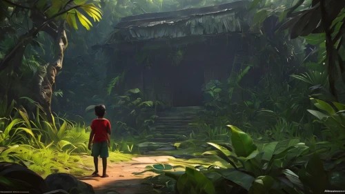 pathway,forest path,jungle,rainforest,wander,exploration,forest walk,hiking path,lost place,the path,monkey island,rain forest,tunnel of plants,walkway,stroll,the mystical path,tropical jungle,trail,world digital painting,bamboo forest,Conceptual Art,Fantasy,Fantasy 13