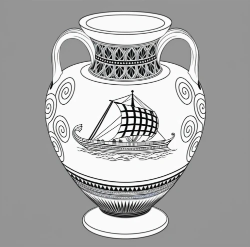 felucca,nautical clip art,jug,amphora,goblet drum,enamel cup,tankard,sloop-of-war,beer stein,sailing vessel,two-handled sauceboat,nautical banner,full-rigged ship,vase,the vessel,sail ship,flagon,tern schooner,baltimore clipper,rope drum,Illustration,Black and White,Black and White 04