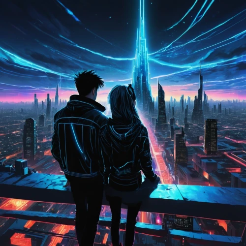 above the city,cityscape,city lights,futuristic landscape,cyberpunk,sci fiction illustration,cg artwork,travelers,valerian,futuristic,beyond,scifi,dusk background,citylights,sci-fi,sci - fi,skyline,the horizon,connecting,connections,Conceptual Art,Sci-Fi,Sci-Fi 12