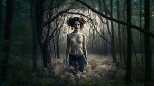 forest man,photo manipulation,ballerina in the woods,photomanipulation,conceptual photography,photoshop manipulation,girl with tree,farmer in the woods,haunted forest,in the forest,primitive man,the woods,the forest,forest dark,dryad,nature and man,people in nature,creepy tree,the forest fell,slender