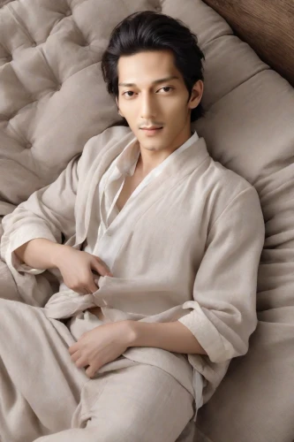 bed linen,middle eastern monk,xing yi quan,xuan lian,male model,rou jia mo,bathrobe,luo han guo,bed sheet,male elf,handsome model,tan chen chen,shakyamuni,theravada buddhism,tai qi,junshan yinzhen,buddhist,indian celebrity,janome chow,han thom,Photography,Realistic