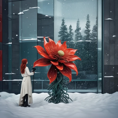 red dahlia,christmas flower,red snowflake,flower of christmas,winter rose,fallen flower,red flower,winter window,winter dream,flower of january,in the winter,big flower,ikebana,winter background,christmas arrangement,winter garden,glory of the snow,white rose snow queen,natal lily,winter house,Conceptual Art,Sci-Fi,Sci-Fi 01