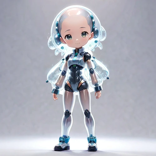 cyborg,humanoid,cyber,vector girl,cybernetics,3d figure,android,minibot,soft robot,robotic,futuristic,doll figure,cyberspace,artist doll,fashion doll,virtual identity,cyan,space-suit,augmented,scifi,Anime,Anime,Realistic
