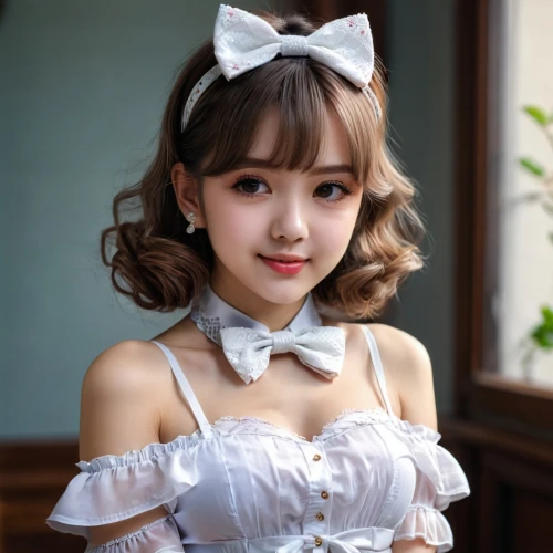 pink bow,white bow,realdoll,japanese doll,satin bow,dress doll,dollfie,doll dress,bow-tie,japanese kawaii,bow tie,maid,doll paola reina,female doll,bowtie,cute tie,honmei choco,girl doll,model doll,japanese idol,Photography,General,Natural
