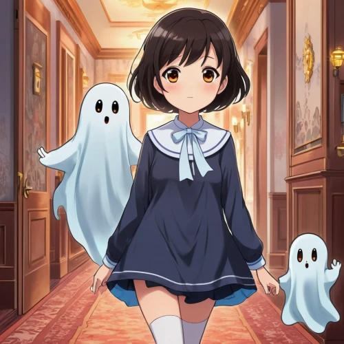 ghost girl,ghost background,halloween ghosts,boo,azusa nakano k-on,ghosts,piko,ghost,ghost face,ghost pattern,the ghost,halloween background,halloween wallpaper,halloween banner,halloween poster,himuto,ghostly,ghost catcher,cute cartoon image,halloween illustration,Illustration,Japanese style,Japanese Style 01
