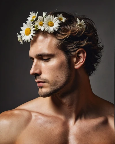 flower crown of christ,flower crown,laurel wreath,spring crown,narcissus,crown daisy,blooming wreath,flower garland,floral wreath,narcissus of the poets,male model,summer crown,crown-of-thorns,flowers png,adonis,floral garland,kahila garland-lily,headdress,flower hat,marguerite daisy,Photography,Fashion Photography,Fashion Photography 06