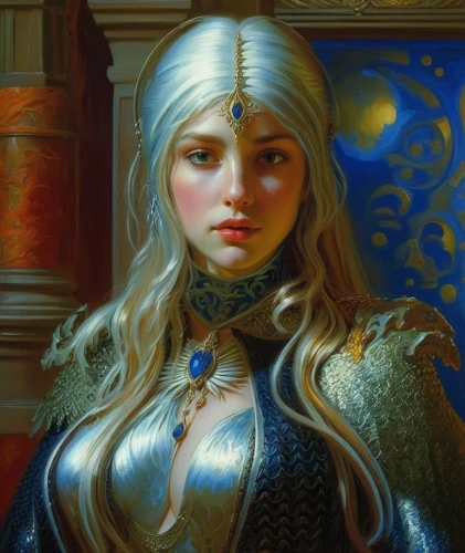 fantasy portrait,joan of arc,fantasy woman,portrait of a girl,balalaika,portrait of christi,eufiliya,fantasy art,eurasian,cleopatra,blonde woman,mystical portrait of a girl,caerula,dulcinea,artemisia,paladin,violet head elf,andromeda,samara,heroic fantasy,Illustration,Realistic Fantasy,Realistic Fantasy 03