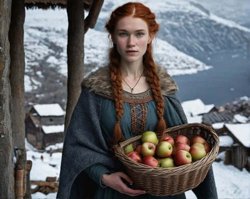 basket of apples,cart of apples,apple harvest,basket with apples,woman eating apple,basket of fruit,woman of straw,bran,celtic queen,game of thrones,cape basket,greengrocer,basket maker,red apples,nordic christmas,granny smith,the witch,green apples,hobbit,the snow queen,Photography,General,Natural