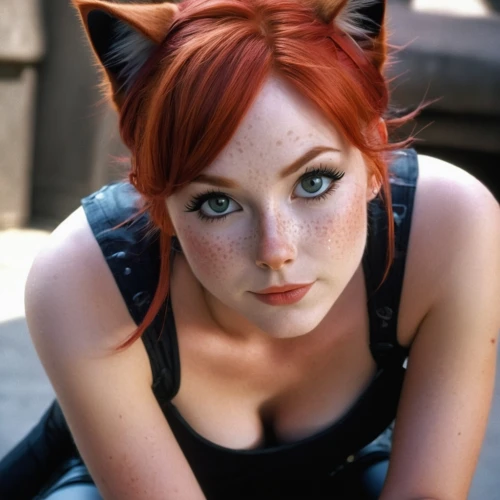 red cat,kat,cat eyes,cat ears,red tabby,catwoman,maci,feline look,firestar,feline,cat's eyes,redhead doll,redhead,alley cat,red-haired,nora,redfox,lindsey stirling,cat eye,red head,Illustration,Black and White,Black and White 08