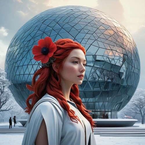 the snow queen,epcot ball,futuristic art museum,the globe,sci fiction illustration,globe flower,globe,glass sphere,musical dome,suit of the snow maiden,futuristic architecture,a ball in the snow,crown render,ice ball,snow ball,snow globe,fantasy picture,crystal ball,ball cube,white rose snow queen,Conceptual Art,Sci-Fi,Sci-Fi 01