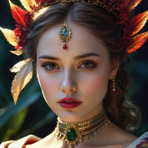 indian bride,radha,headdress,indian headdress,aditi rao hydari,balinese,headpiece,east indian,tiger lily,indian woman,fantasy portrait,bridal accessory,indian,diadem,bridal jewelry,mystical portrait of a girl,faery,fairy queen,fairy peacock,victorian lady